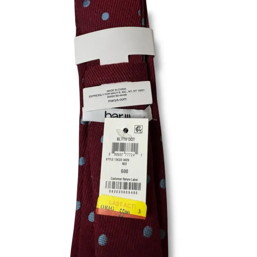 NWT Bar III Red Blyth Dot Skinny Tie